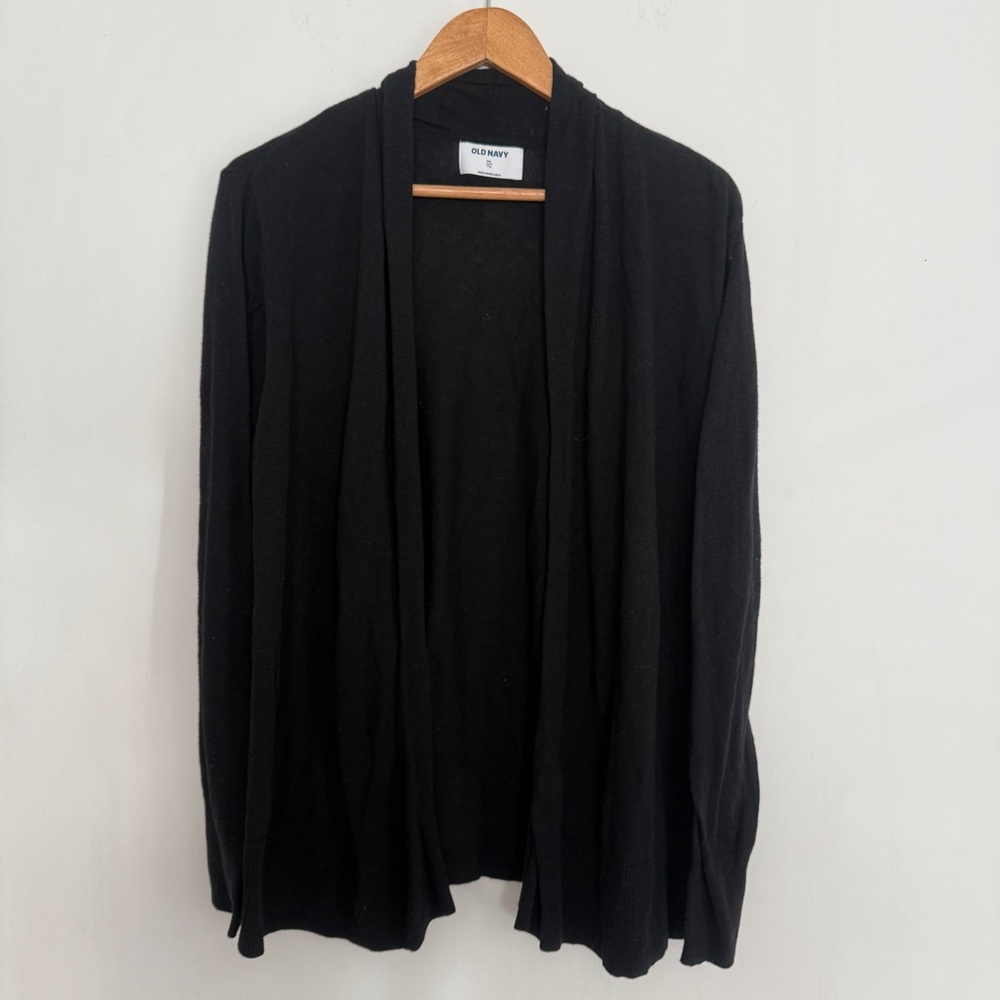 Old Navy Women Black Open Drape Long Sleeve Cardigan Sweater Plus Size XXL